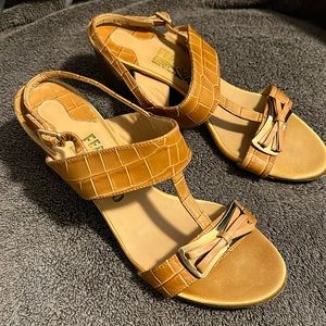 Ferragamo 2.5 inch heeled sandals size 6.5B